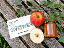 AlpBioEco Postkarte mit Äpfeln