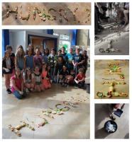 Siegerbild des Fotowettbewerbs, Schriftzug "Hungry" aus weggeworfenen Pausenbroten, Projekt der Klasse 6c der Naabtal Realschule Nabburg 