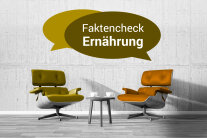 zwei Sessel vor weißem Hintergrund mit dem Faktencheck-Ernährung-Logo
