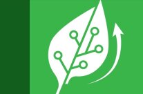 Logo Rohstoffbörse. Es zeigt ein gezeichnetes weißes Blatt vor einem grünen Hintergrund